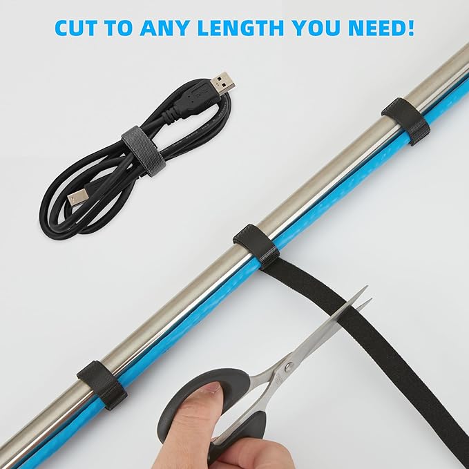 150 ft x 1/2 inch Hook and Loop Roll, Reusable Fastening Cable Ties, Office and - Image 3