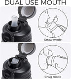 TakeToday Collapsible Water Bottles 21oz, Foldable Platinum Silicone Travel - Image 3