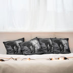 Ambesonne Elephant Throw Pillow Cushion Case Pack of 4, Majestic Elephant Bull - Image 6
