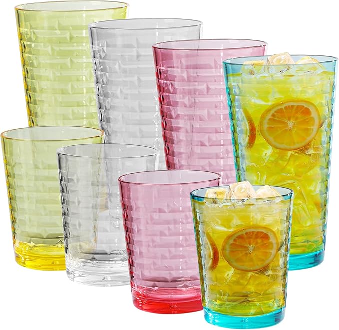 Acrylic Clear Highball Plastic Cups | Plastic Reusable Tumblers 16oz & 22oz | by AKMQYM