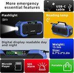 KAYINOW Emergency NOAA Weather Radio, Solar Hand Crank FM AM Radio - Image 6