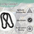Black Carabiner, Heavy Duty Galvanized Steel Spring Snap Hook Carabiner Clips - Image 3