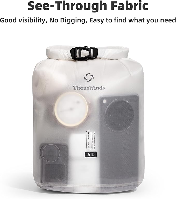 Thous Winds 12L Ultralight Dry Bag, Compact Roll Top Waterproof Pouch - Image 6