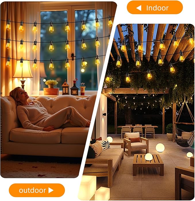 Outdoor Patio String Lights 200ft: S14 LED Shatterproof Bulbs 3 Modes Button - Image 8