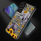 for Samsung Galaxy S22 Case, Cute Little Elephant Sunflower White Line Art - Image 2