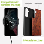 Carveit Wood Case for Galaxy S24 Plus Case Shockproof Protective Cover Unique - Image 5