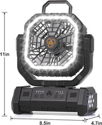 Portable Fan Rechargeable, 20000mAh Cordless Battery Powered Camping Fan - Image 9
