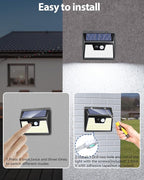 Peasur 2 Pack Solar Lights Outdoor Motion Sensor, 140 LED Solar Powered Fence - Image 6