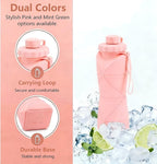 Collapsible Travel Water Bottle 20oz, Foldable Silicone Lightweight Reusable - Image 4