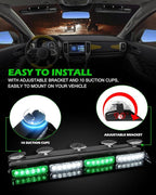 HLauto 604N Emergency Dash Strobe Lights: 2x16.8 inch Green White Security - Image 6