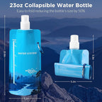 Membrane Solutions Collapsible Water Bottle 23oz, Foldable Pouch Water Bottle - Image 2