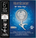 Hurricane Classic 6 Inch Clip Fan, 2 Speed Portable Desk Table Fan - Image 10