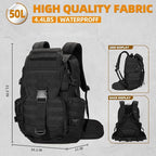 50L Military Tactical Backpack 3 Day Assault Pack Molle Daypack Hiking Backpack - Image 2