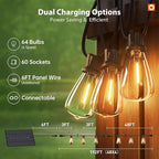 addlon 198FT Solar String Lights Outdoor Waterproof, 60+4 LED Bulbs, - Image 7