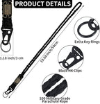 Frienda 2 Set Heavy Duty Paracord Lanyard Necklace Whistles Strap Braided 550 - Image 2