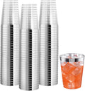 I00000 100PCS Silver Plastic Cups, 10 oz Clear Plastic Cups by I00000