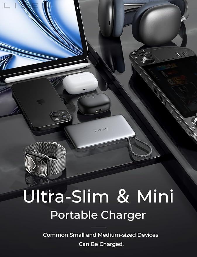 LISEN 0.5'' Ultra Slim MagSafe Power Bank - Image 3