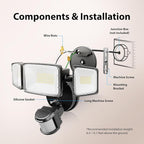 Onforu 2 Pack 100W 11000LM LED Motion Sensor Outdoor Lights, Dusk to Dawn Flood - Image 8