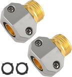 Garden Hose Repair Kits, 2 Pack Brass Water Hose Connector, Fit 3/4" and 5/8" by AuySier