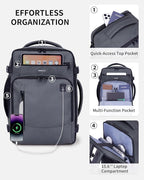 ECOHUB 17" Small Travel Backpack, United Airlines Personal Item Bag 17x10x9 - Image 4