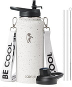 Coolflask Water Bottle with Straw, 32 oz Insulated Metal Water Flask with Straw by Coolflask