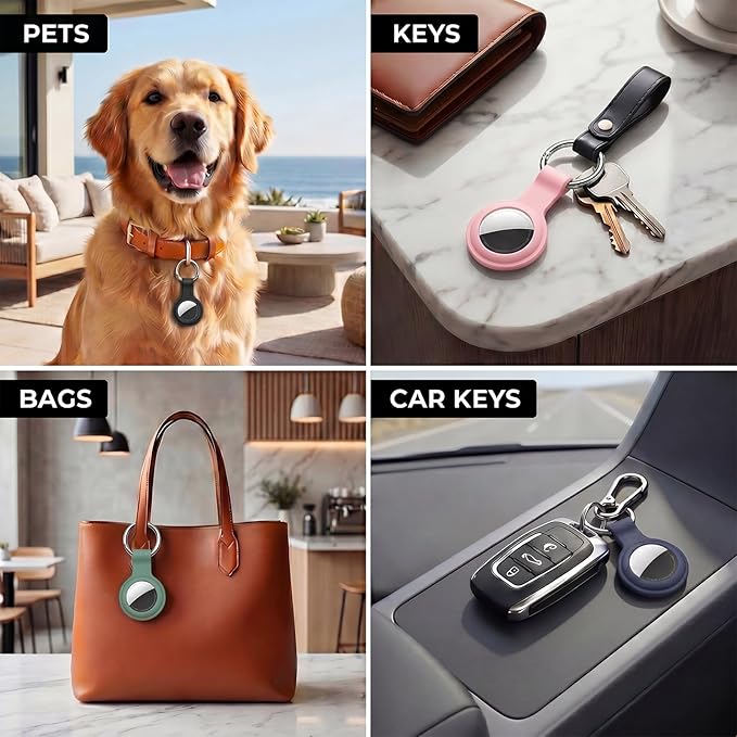 Linsaner Case for AirTag 2nd Gen & 1st Gen, Silicone Holder Keychain Key Ring - Image 5
