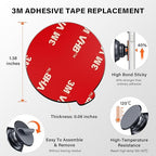 APPS2Car 3M Adhesive Pads-2pcs 70mm Round & 6pcs 35mm Round, 70mm Dashboard Pad - Image 5