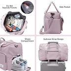 Suruid Travel Duffel Bag with Shoes Compartment Sports Gym Bag with Dry Wet - Image 3