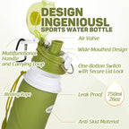 Kemier Collapsible Silicone Water Bottles-750ML, Medical Grade, BPA Free Travel - Image 4