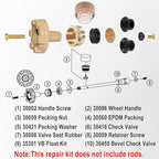 RK-17MH Outside Faucet Repair Kit Metal Handle Compatible - Image 6