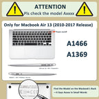 Hard Cover for MacBook Air 13 inch Case 2010-2017 Release, Crodidel Leather - Image 2