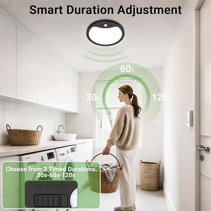 zemty 2Pack 7inch Motion Sensor Ceiling Lights Wired, 15W 1500lm 3CCT/3 - Image 3