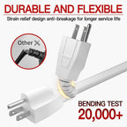 Skrizcable 16/3 25 Ft Indoor White Extension Cord, Flexible & Flame Retardant - Image 3