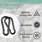 Black Carabiner, Heavy Duty Galvanized Steel Spring Snap Hook Carabiner Clips - Image 5