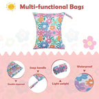 ALVABABY 3pcs Cloth Diaper Wet Dry Bags Waterproof Reusable - Image 3