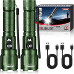 WdtPro LED Rechargeable Flashlight 2 Pack, Super Bright Zoomable 6000 Lumens - Image 8