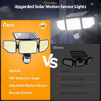 Onforu 4500LM Solar Lights Outdoor, 3 Heads Security Lights - Image 4
