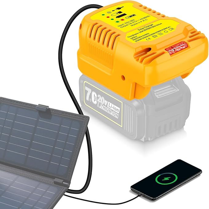 Solar Charger Adapter for Dewalt 20V/60V Battery, Outdoor Work - Image 9