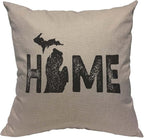 TKS MITLAN Michigan Home State Pillow Covers 18 x 18 Inch Map Home America by TKS+MITLAN