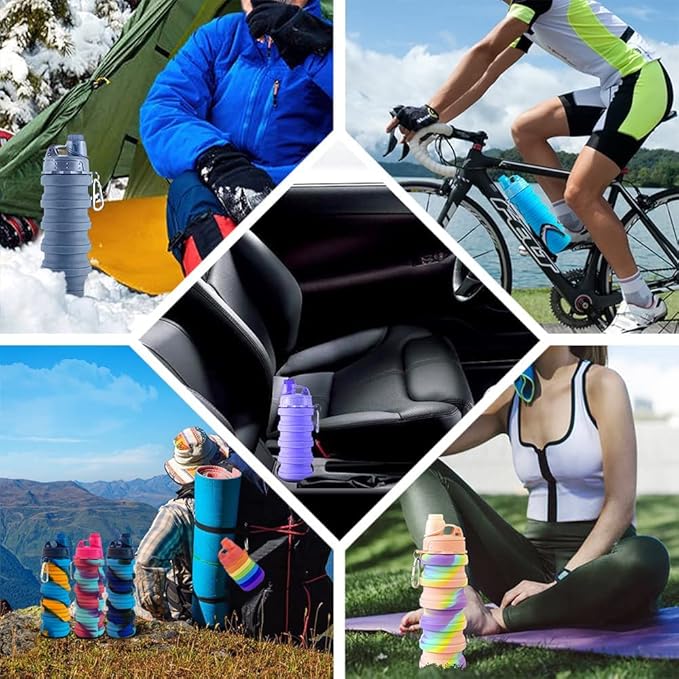Collapsible Water Bottles 2 pack Travel Water Bottle 500ML. - Image 5
