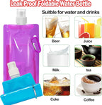 smilixin 10 Pack Collapsible Water Bottles, Reusable Drinking Water Bags - Image 6