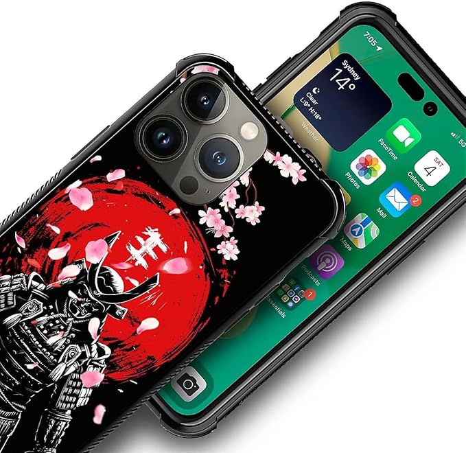 for iPhone 12 Pro Max Case, Sakura Japanese Samurai Pattern Graphic Design Girl - Image 3