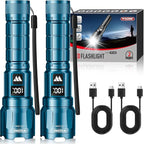 WdtPro LED Rechargeable Flashlight 2 Pack, Super Bright Zoomable 6000 Lumens - Image 8