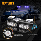 XRIDONSEN 2 in 1 Blue Emergency Dash Strobe Lights Warning Safety Flashing - Image 3