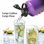 Water Bottle Insulated 32oz 40oz 64oz 128oz Straw Lid Spout Lid & 3 Lids - Image 9