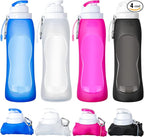 Zopeal 4 Pieces Collapsible Water Bottles Roll up Folding Silicone Foldable by Zopeal