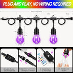 96FT Solar Outdoor String Lights, 30 Shatterproof Edison Bulbs, Dimmable Color - Image 5