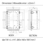 LeMotech Electrical Box, IP67 Waterproof Hinged Cover Stainless Steel Latch - Image 7