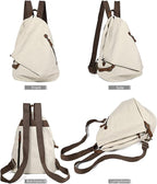KL928 Canvas Vintage Backpack – Large Casual Daypack Outdoor Travel Rucksack - Image 9