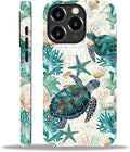 for iPhone 15 Pro Max Case, HH2 Ocean Sea Turtle Nautical Map Hybrid 2 Layer by Unknown